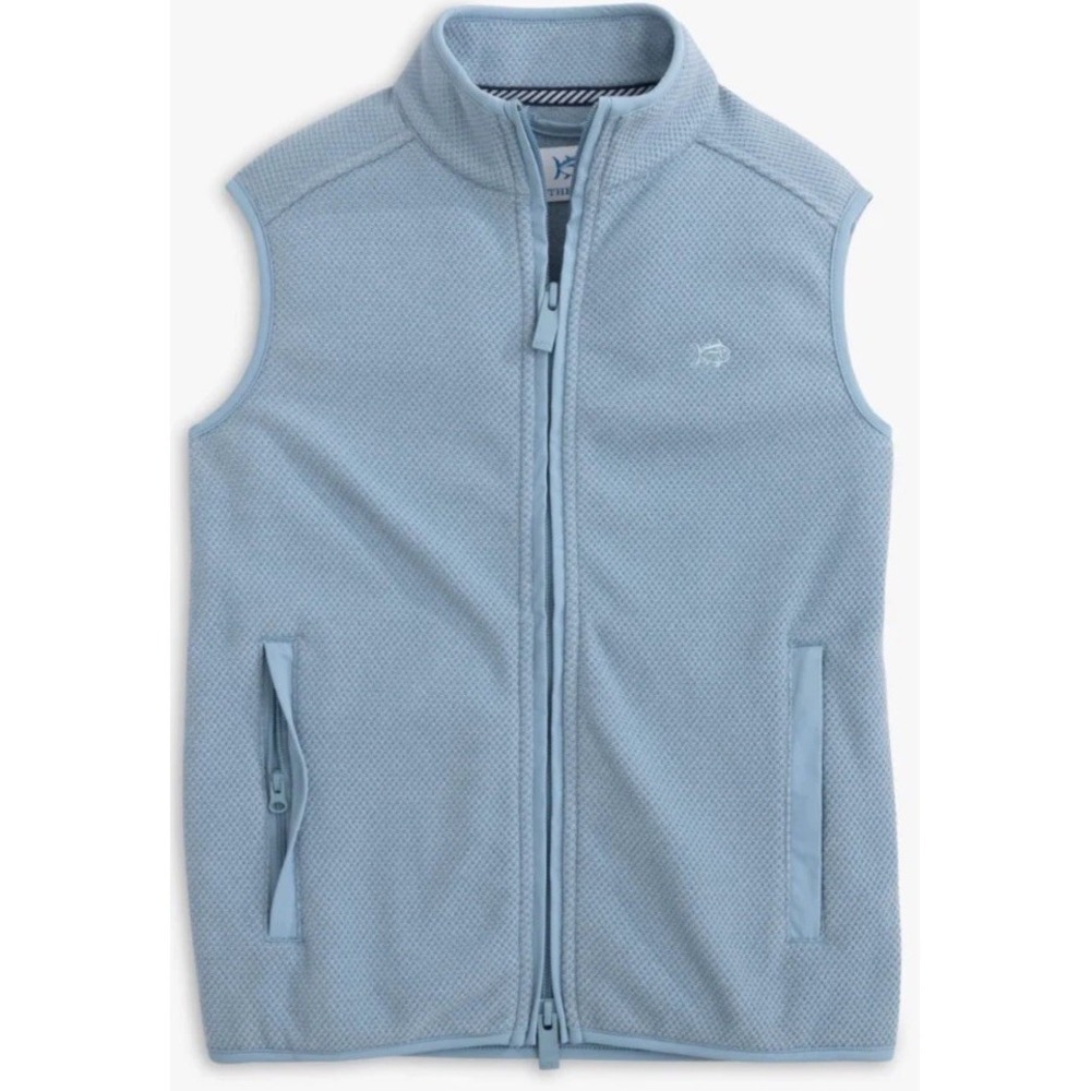 New $88 Southern Tide Blue Hucksley Full Zip Vest Mountain Spring Blue Boys XL